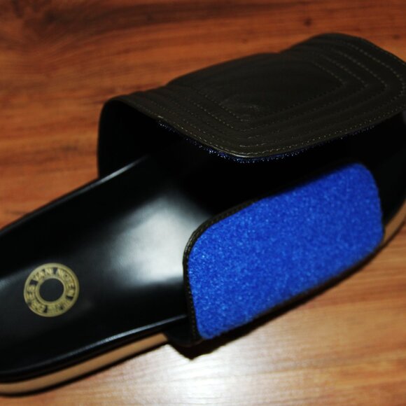 BNWT SS21 DRIES VAN NOTEN LEATHER STRAP SLIDERS OLIVE 44 - Picture 7 of 13